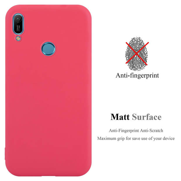 Cadorabo Hoesje geschikt voor Huawei Y6 2019 in CANDY ROOD - Beschermhoes TPU silicone Case Cover