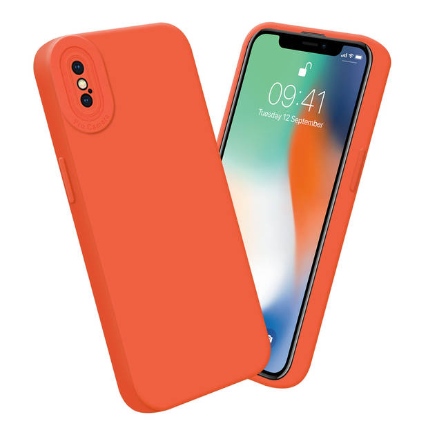 Cadorabo Hoesje geschikt voor Apple iPhone XS MAX in FLUID ORANJE - Beschermhoes TPU silicone Cover Case