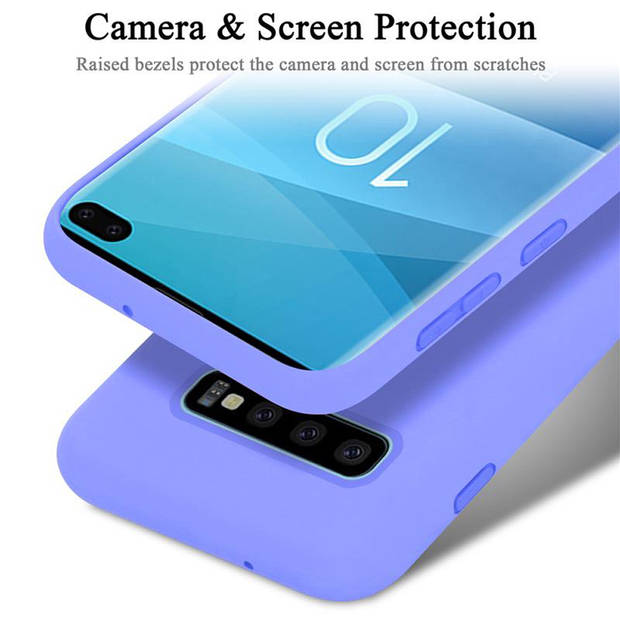 Cadorabo Hoesje geschikt voor Samsung Galaxy S10 PLUS Case in LIQUID LICHT PAARS - Beschermhoes TPU silicone Cover