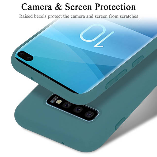 Cadorabo Hoesje geschikt voor Samsung Galaxy S10 PLUS Case in LIQUID GROEN - Beschermhoes TPU silicone Cover