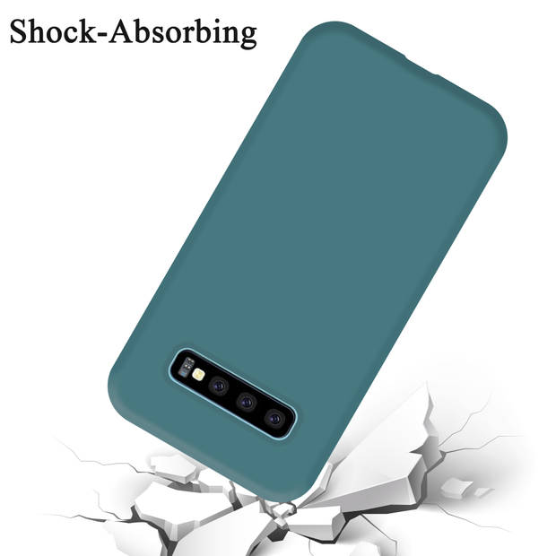 Cadorabo Hoesje geschikt voor Samsung Galaxy S10 PLUS Case in LIQUID GROEN - Beschermhoes TPU silicone Cover