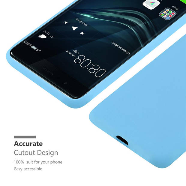 Cadorabo Hoesje geschikt voor Huawei P9 in CANDY BLAUW - Beschermhoes TPU silicone Case Cover