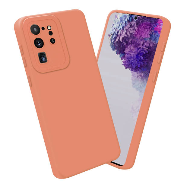 Cadorabo Hoesje geschikt voor Samsung Galaxy S20 ULTRA in FLUID LICHT ORANJE - Beschermhoes TPU silicone Cover Case