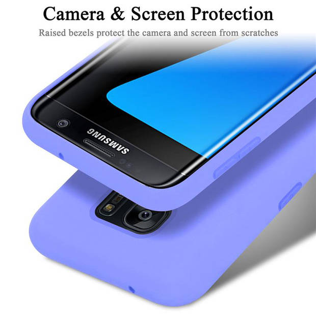 Cadorabo Hoesje geschikt voor Samsung Galaxy S7 EDGE Case in LIQUID LICHT PAARS - Beschermhoes TPU silicone Cover