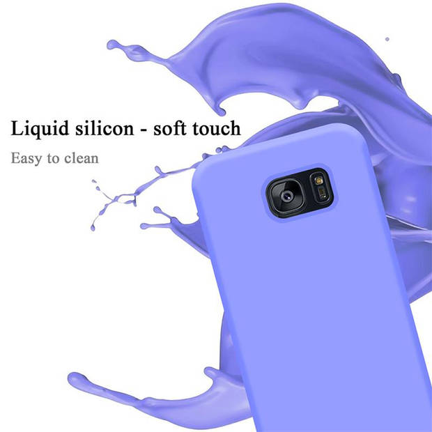 Cadorabo Hoesje geschikt voor Samsung Galaxy S7 EDGE Case in LIQUID LICHT PAARS - Beschermhoes TPU silicone Cover