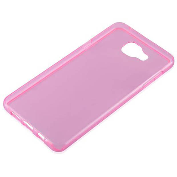 Cadorabo Hoesje geschikt voor Samsung Galaxy A7 2016 in TRANSPARANT ROZE - Beschermhoes Cover gemaakt van TPU Silicone