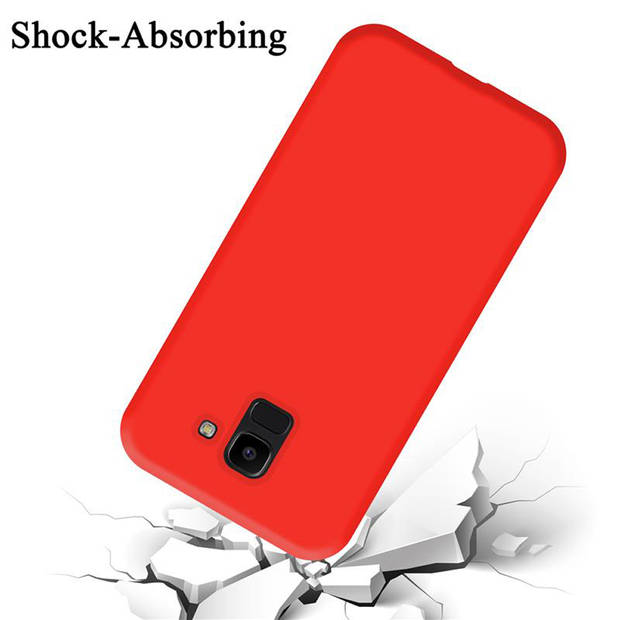 Cadorabo Hoesje geschikt voor Samsung Galaxy J6 2018 Case in LIQUID ROOD - Beschermhoes TPU silicone Cover