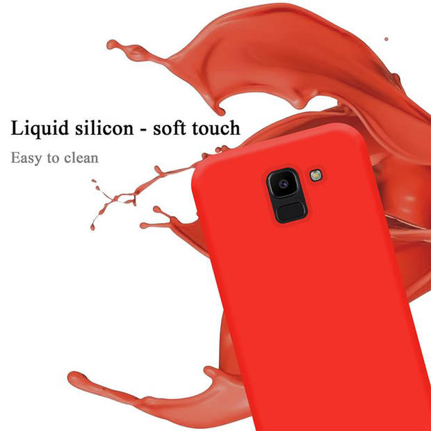 Cadorabo Hoesje geschikt voor Samsung Galaxy J6 2018 Case in LIQUID ROOD - Beschermhoes TPU silicone Cover