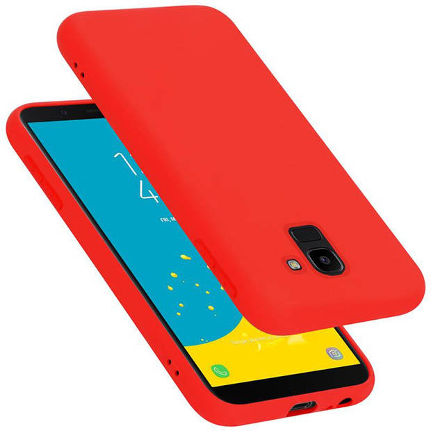 Cadorabo Hoesje geschikt voor Samsung Galaxy J6 2018 Case in LIQUID ROOD - Beschermhoes TPU silicone Cover