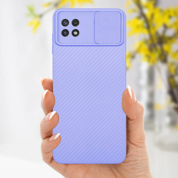 Cadorabo Hoesje geschikt voor Samsung Galaxy A22 5G in Bonbon Paars - Beschermhoes TPU-silicone Case Cover