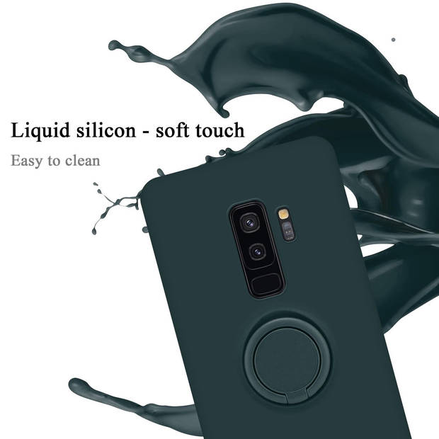 Cadorabo Hoesje geschikt voor Samsung Galaxy S9 PLUS in LIQUID GROEN - Beschermhoes van TPU silicone Case Cover met ring
