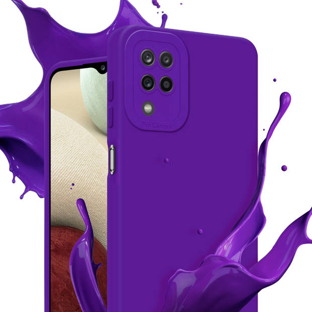 Cadorabo Hoesje geschikt voor Samsung Galaxy A12 / M12 in FLUID DONKER PAARS - Beschermhoes TPU silicone Cover Case