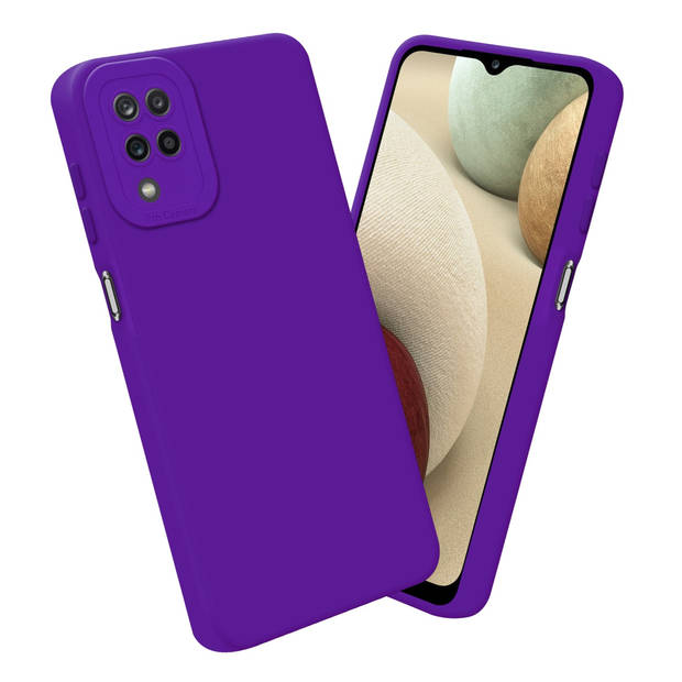 Cadorabo Hoesje geschikt voor Samsung Galaxy A12 / M12 in FLUID DONKER PAARS - Beschermhoes TPU silicone Cover Case