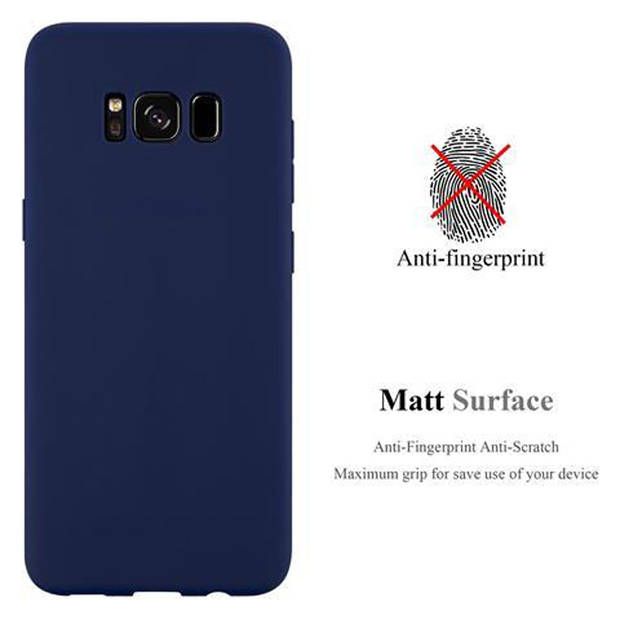 Cadorabo Hoesje geschikt voor Samsung Galaxy S8 in CANDY DONKER BLAUW - Beschermhoes TPU silicone Case Cover