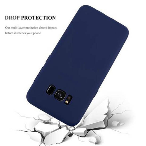 Cadorabo Hoesje geschikt voor Samsung Galaxy S8 in CANDY DONKER BLAUW - Beschermhoes TPU silicone Case Cover