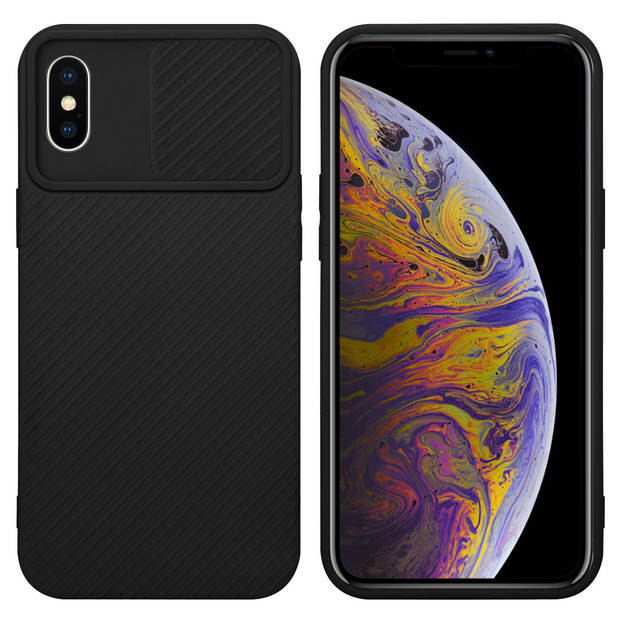 Cadorabo Hoesje geschikt voor Apple iPhone XS MAX in Bonbon Zwart - Beschermhoes TPU-silicone Case Cover