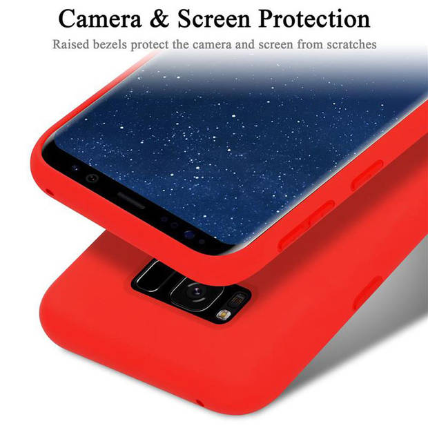 Cadorabo Hoesje geschikt voor Samsung Galaxy S8 Case in LIQUID ROOD - Beschermhoes TPU silicone Cover