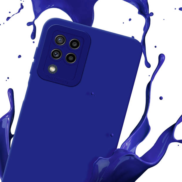 Cadorabo Hoesje geschikt voor Samsung Galaxy M22 / M32 4G in FLUID BLAUW - Beschermhoes TPU silicone Cover Case