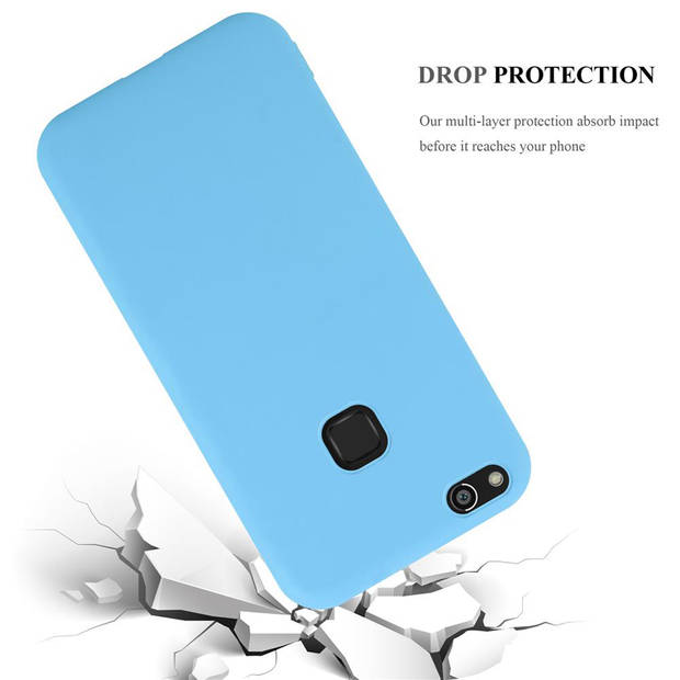 Cadorabo Hoesje geschikt voor Huawei P10 LITE in CANDY BLAUW - Beschermhoes TPU silicone Case Cover