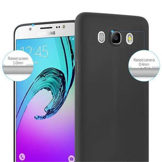 Cadorabo Hoesje geschikt voor Samsung Galaxy J7 2016 in CANDY ZWART - Beschermhoes TPU silicone Case Cover