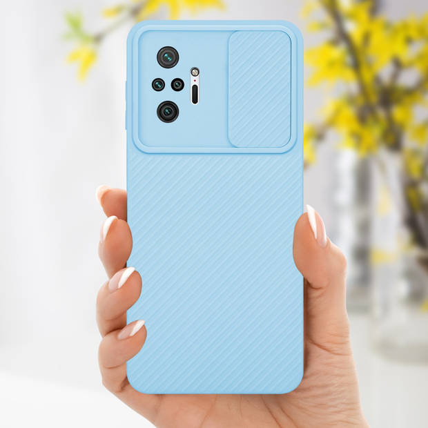 Cadorabo Hoesje geschikt voor Xiaomi RedMi NOTE 10 PRO in Bonbon Licht Blauw - Beschermhoes TPU-silicone Case Cover