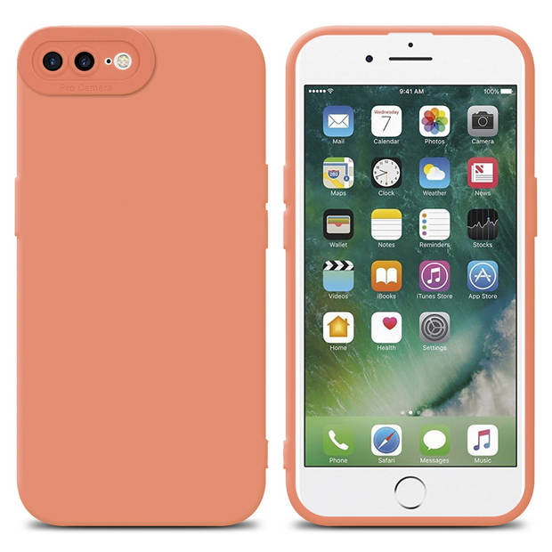 Cadorabo Hoesje geschikt voor Apple iPhone 7 PLUS / 7S PLUS / 8 PLUS in FLUID LICHT ORANJE - Beschermhoes TPU silicone