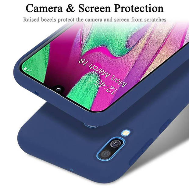 Cadorabo Hoesje geschikt voor Samsung Galaxy A40 Case in LIQUID BLAUW - Beschermhoes TPU silicone Cover