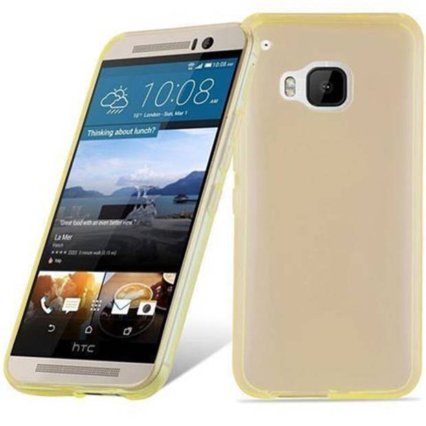 Cadorabo Hoesje geschikt voor HTC ONE M9 in TRANSPARANT GOUD - Beschermhoes Cover gemaakt van TPU Silicone Case