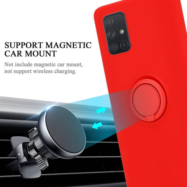 Cadorabo Hoesje geschikt voor Samsung Galaxy A71 4G in LIQUID ROOD - Beschermhoes van TPU silicone Case Cover met ring