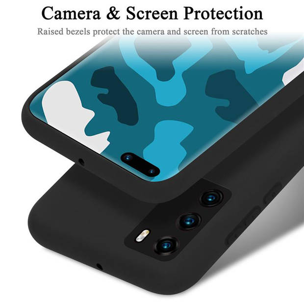 Cadorabo Hoesje geschikt voor Huawei P40 Case in LIQUID ZWART - Beschermhoes TPU silicone Cover