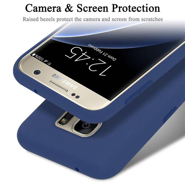 Cadorabo Hoesje geschikt voor Samsung Galaxy S7 Case in LIQUID BLAUW - Beschermhoes TPU silicone Cover