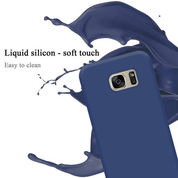 Cadorabo Hoesje geschikt voor Samsung Galaxy S7 Case in LIQUID BLAUW - Beschermhoes TPU silicone Cover