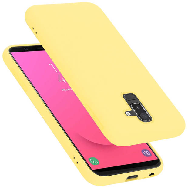 Cadorabo Hoesje geschikt voor Samsung Galaxy A6 PLUS 2018 Case in LIQUID GEEL - Beschermhoes TPU silicone Cover