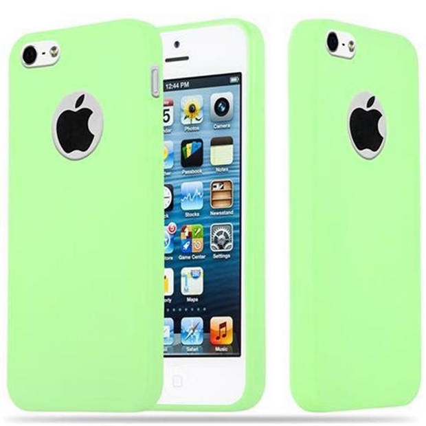 Cadorabo Hoesje geschikt voor Apple iPhone 5 / 5S / SE 2016 in CANDY PASTEL GROEN - Beschermhoes TPU silicone Case Cover