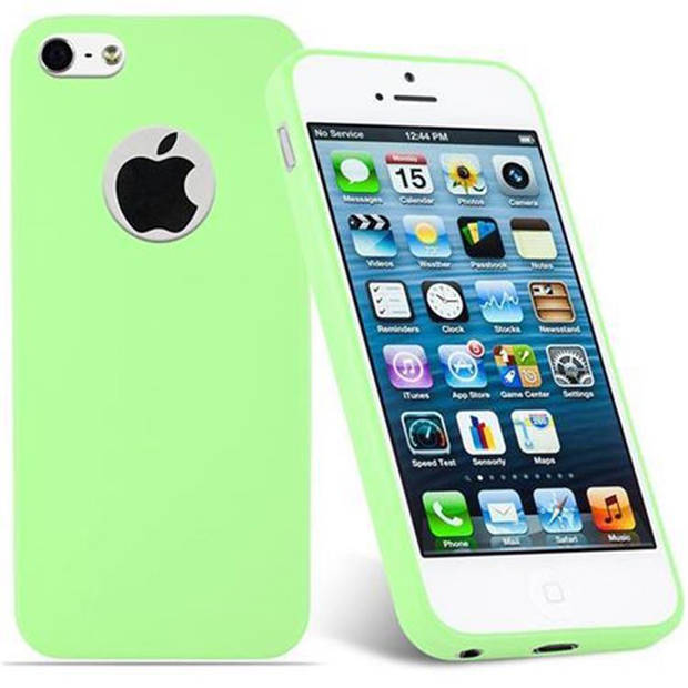 Cadorabo Hoesje geschikt voor Apple iPhone 5 / 5S / SE 2016 in CANDY PASTEL GROEN - Beschermhoes TPU silicone Case Cover