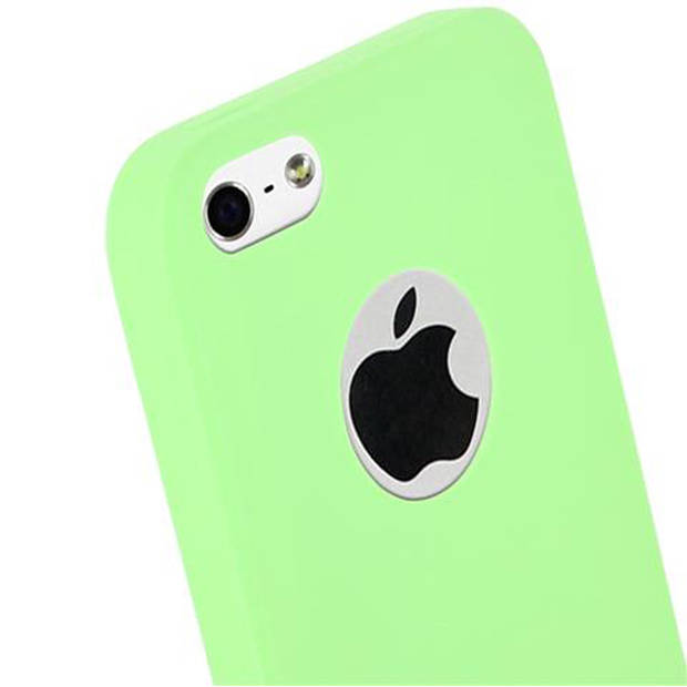 Cadorabo Hoesje geschikt voor Apple iPhone 5 / 5S / SE 2016 in CANDY PASTEL GROEN - Beschermhoes TPU silicone Case Cover