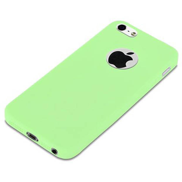 Cadorabo Hoesje geschikt voor Apple iPhone 5 / 5S / SE 2016 in CANDY PASTEL GROEN - Beschermhoes TPU silicone Case Cover