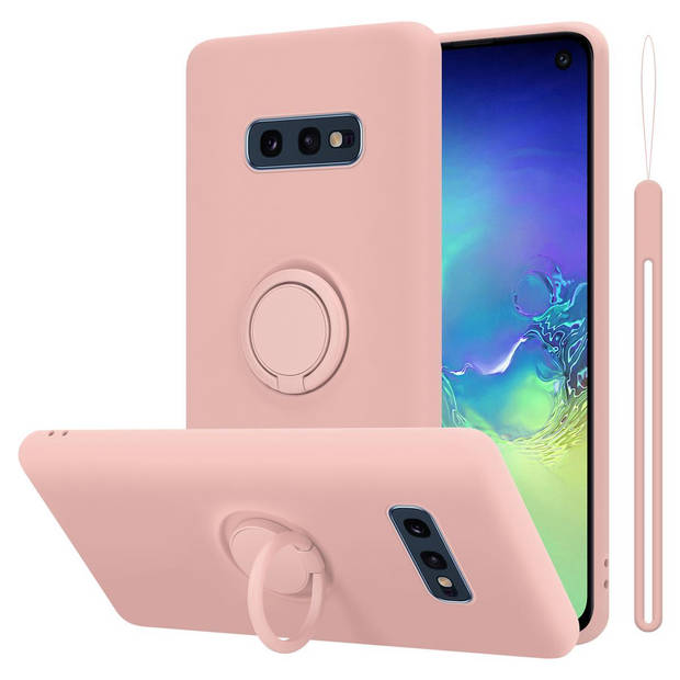 Cadorabo Hoesje geschikt voor Samsung Galaxy S10e in LIQUID ROZE - Beschermhoes van TPU silicone Case Cover met ring