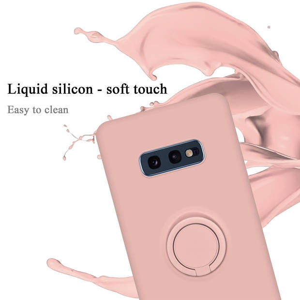 Cadorabo Hoesje geschikt voor Samsung Galaxy S10e in LIQUID ROZE - Beschermhoes van TPU silicone Case Cover met ring