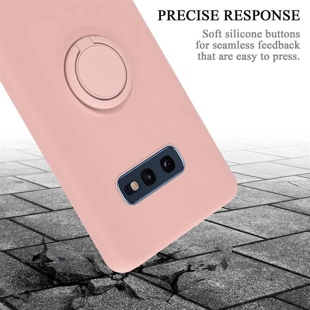 Cadorabo Hoesje geschikt voor Samsung Galaxy S10e in LIQUID ROZE - Beschermhoes van TPU silicone Case Cover met ring