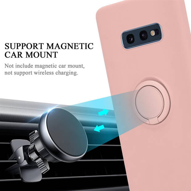 Cadorabo Hoesje geschikt voor Samsung Galaxy S10e in LIQUID ROZE - Beschermhoes van TPU silicone Case Cover met ring