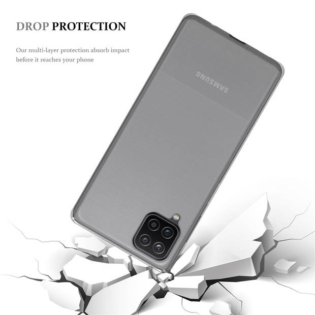Cadorabo Hoesje geschikt voor Samsung Galaxy A12 / M12 in VOLLEDIG TRANSPARANT - Beschermhoes Cover gemaakt van TPU