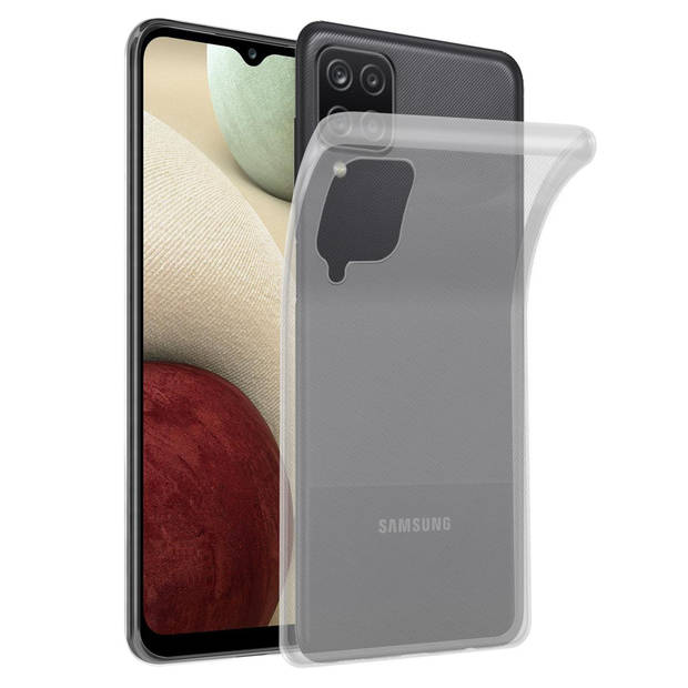 Cadorabo Hoesje geschikt voor Samsung Galaxy A12 / M12 in VOLLEDIG TRANSPARANT - Beschermhoes Cover gemaakt van TPU
