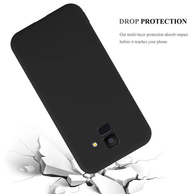 Cadorabo Hoesje geschikt voor Samsung Galaxy J6 2018 in CANDY ZWART - Beschermhoes TPU silicone Case Cover