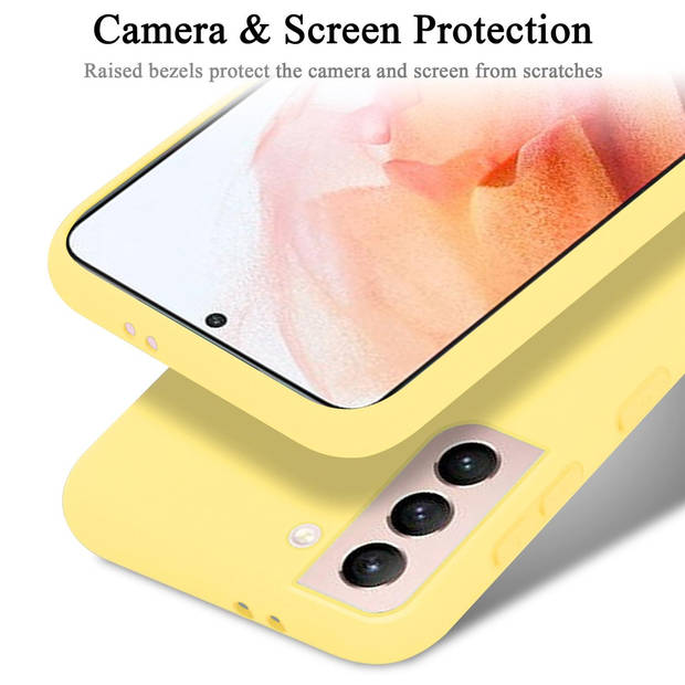 Cadorabo Hoesje geschikt voor Samsung Galaxy S21 5G Case in LIQUID GEEL - Beschermhoes TPU silicone Cover