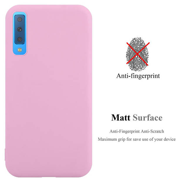 Cadorabo Hoesje geschikt voor Samsung Galaxy A7 2018 in CANDY ROZE - Beschermhoes TPU silicone Case Cover