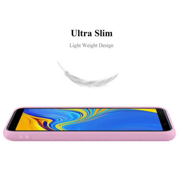 Cadorabo Hoesje geschikt voor Samsung Galaxy A7 2018 in CANDY ROZE - Beschermhoes TPU silicone Case Cover