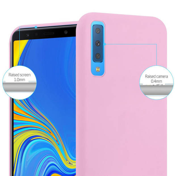 Cadorabo Hoesje geschikt voor Samsung Galaxy A7 2018 in CANDY ROZE - Beschermhoes TPU silicone Case Cover