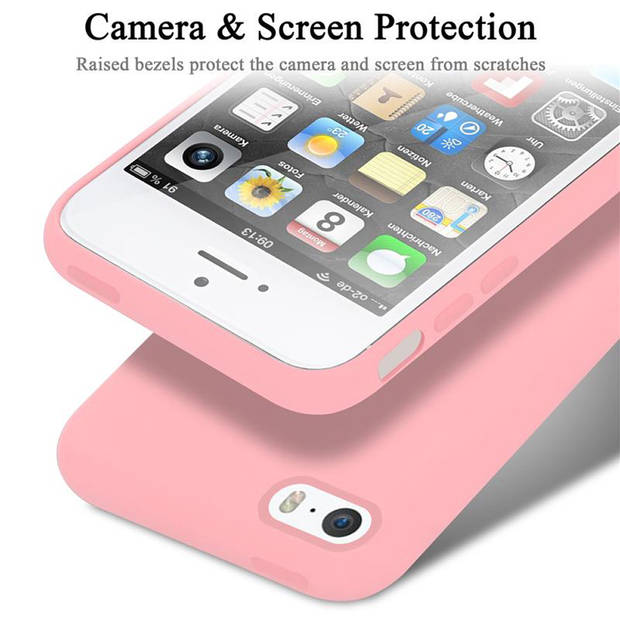 Cadorabo Hoesje geschikt voor Apple iPhone 5 / 5S / SE 2016 Case in LIQUID ROZE - Beschermhoes TPU silicone Cover