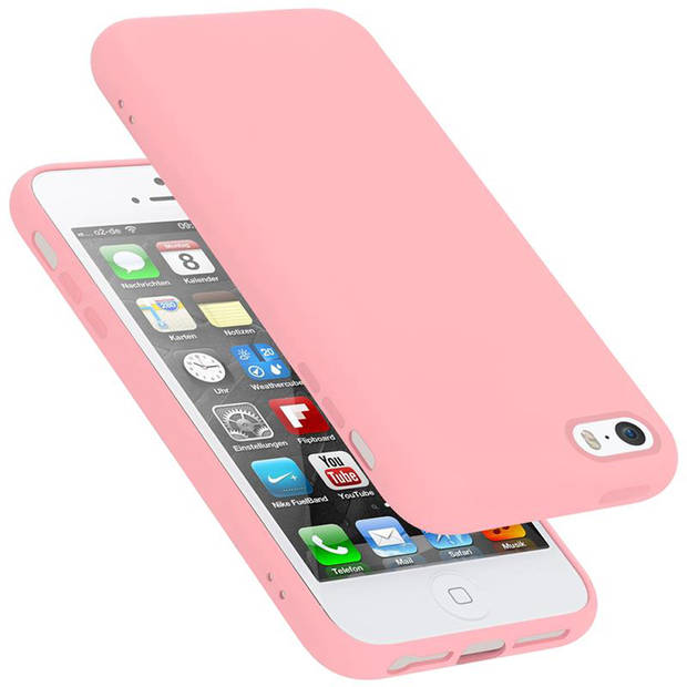 Cadorabo Hoesje geschikt voor Apple iPhone 5 / 5S / SE 2016 Case in LIQUID ROZE - Beschermhoes TPU silicone Cover